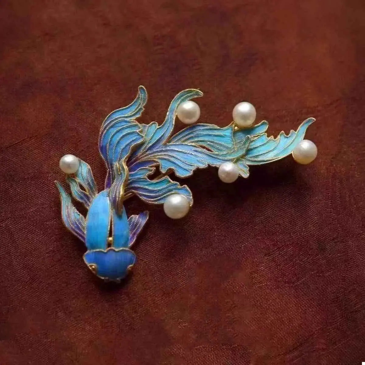 Goldfish Pearl Dangle Earrings