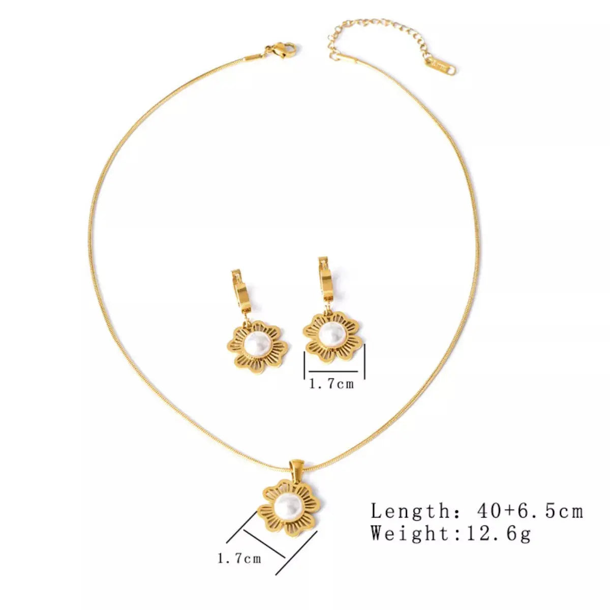 18K Gold-Plated Flower Jewelry Set - SmileBen