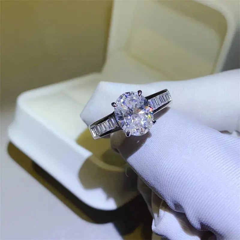 3 Carat Moissanite 925 Sterling Silver Ring - SmileBen