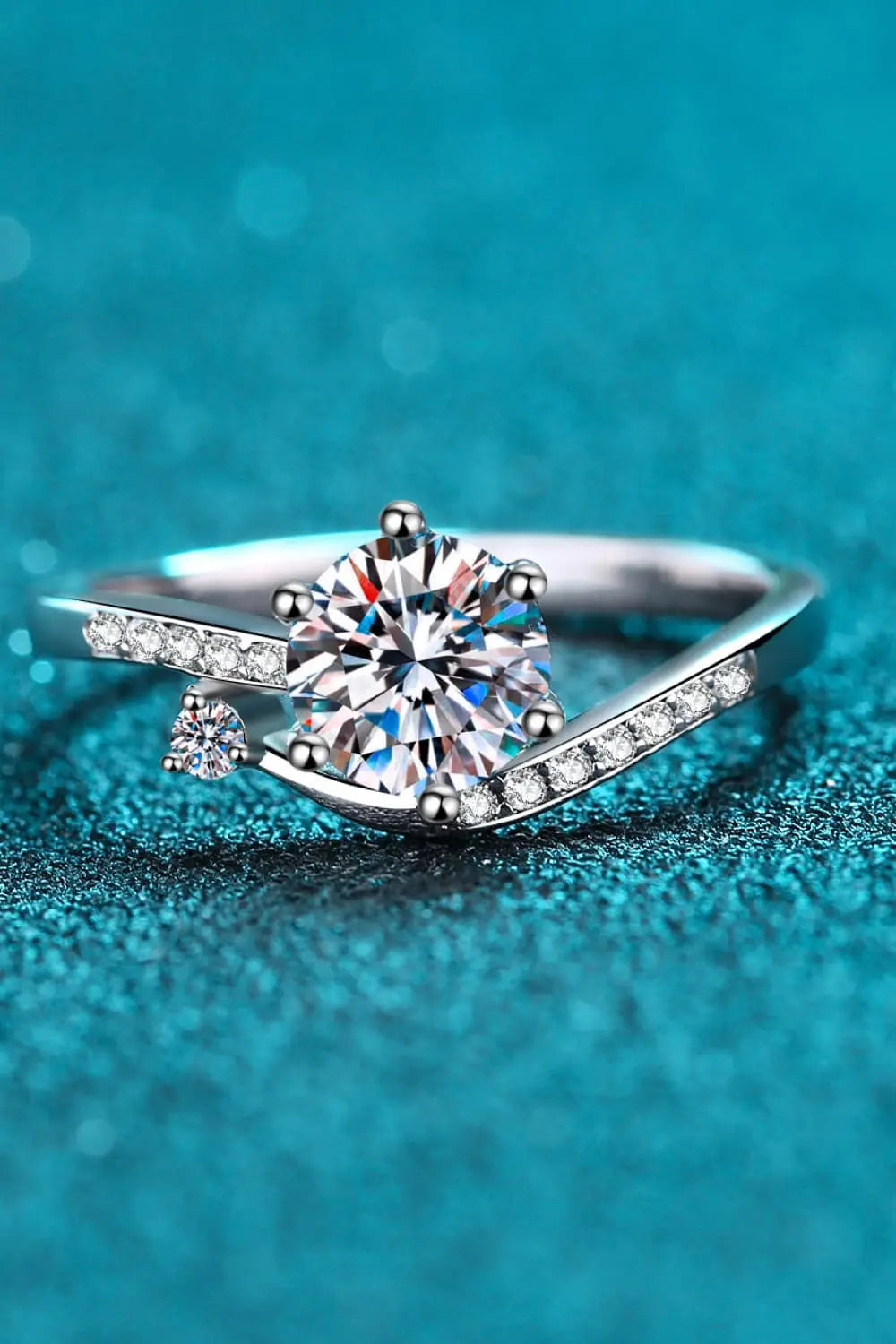 1 Carat Moissanite 925 Sterling Silver Bypass Ring - SmileBen