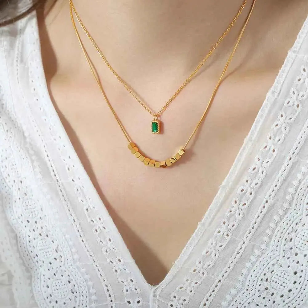18K Gold-Plated Double-Layered Necklace - SmileBen