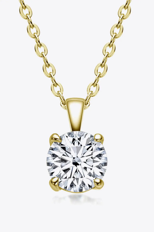 925 Sterling Silver 1 Carat Moissanite Chain-Link Necklace - SmileBen
