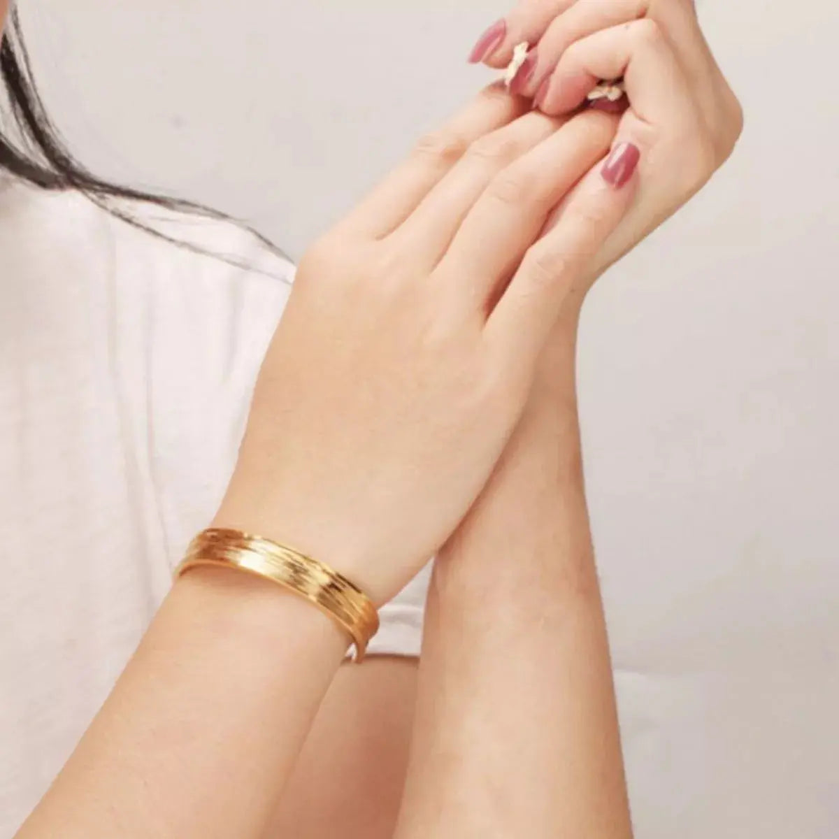 18K Gold-Plated Copper Open Bracelet - SmileBen