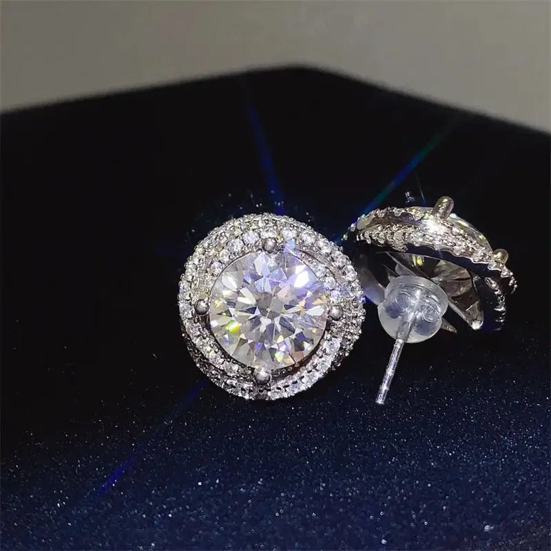 6 Carat Moissanite 925 Sterling Silver Earrings - SmileBen