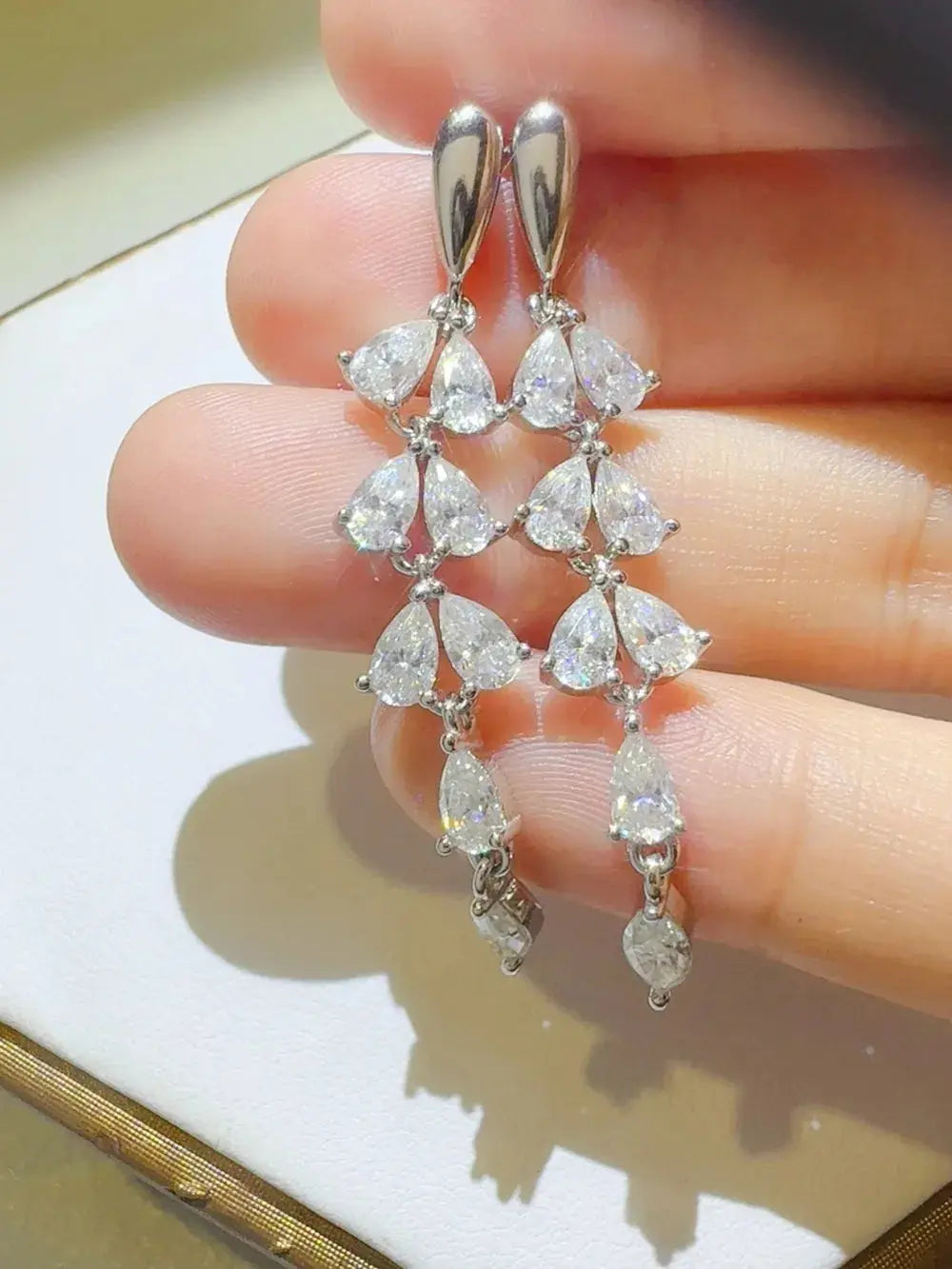 6 Carat Moissanite 925 Sterling Silver Bar Earrings - SmileBen