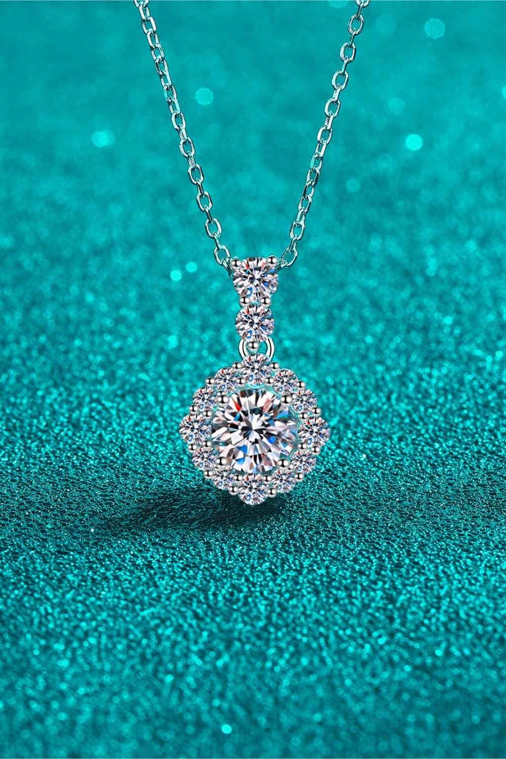 1 Carat Moissanite 925 Sterling Silver Necklace - SmileBen