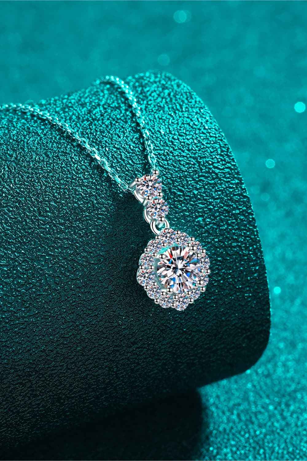 1 Carat Moissanite 925 Sterling Silver Necklace - SmileBen