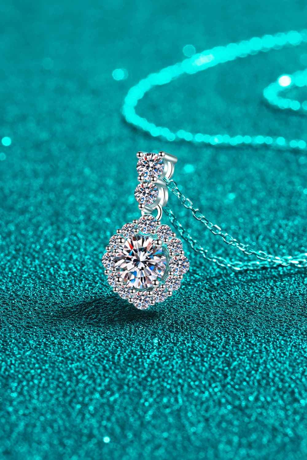 1 Carat Moissanite 925 Sterling Silver Necklace - SmileBen