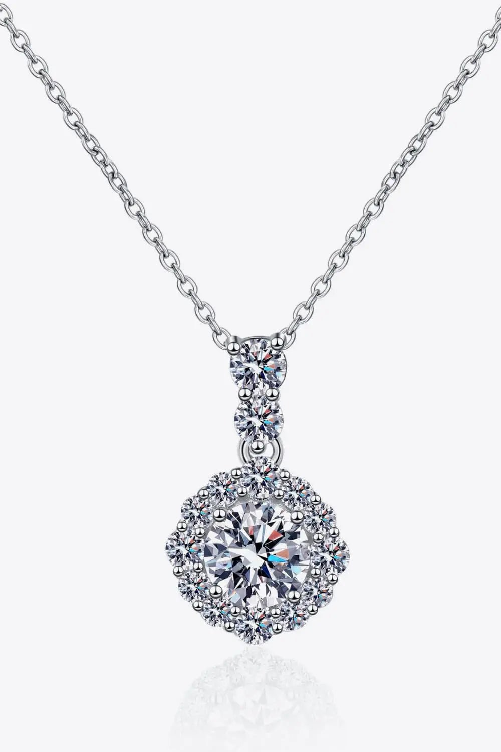 1 Carat Moissanite 925 Sterling Silver Necklace - SmileBen