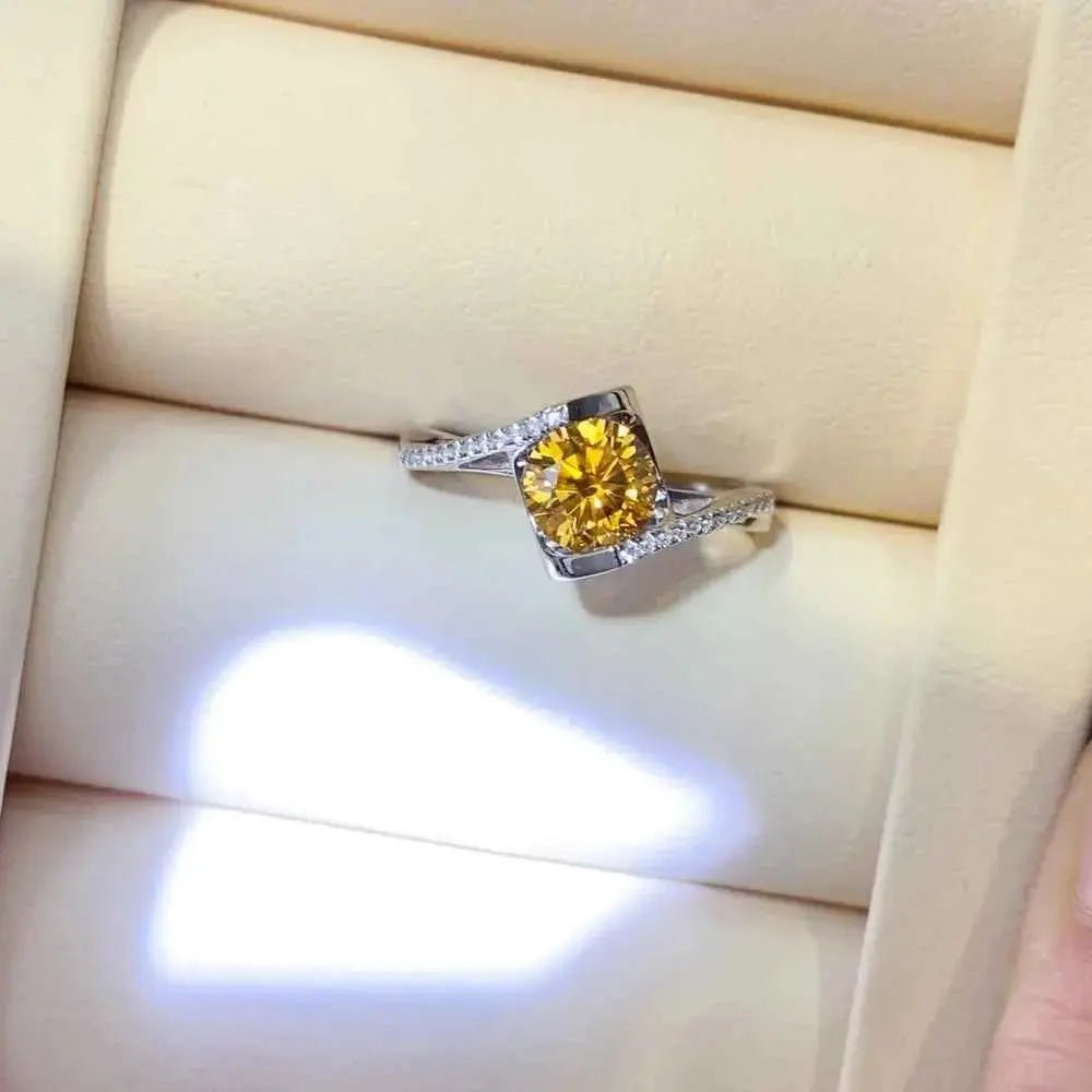 1 Carat Moissanite 925 Sterling Silver Ring - SmileBen