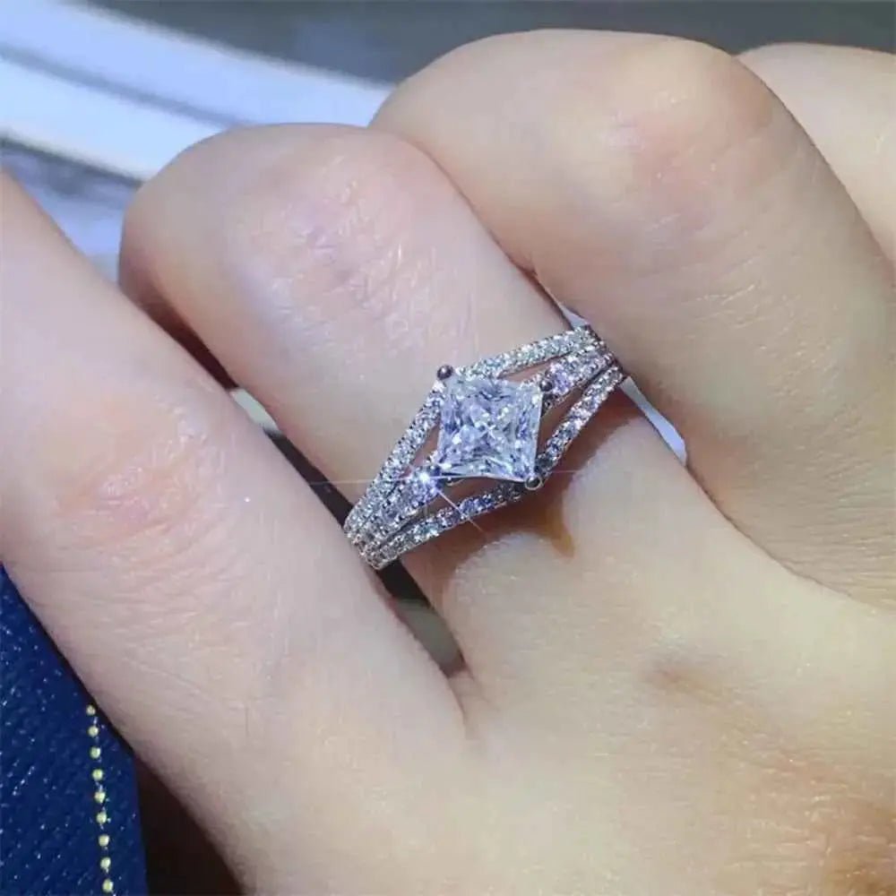 1 Carat Moissanite 925 Sterling Silver Ring - SmileBen