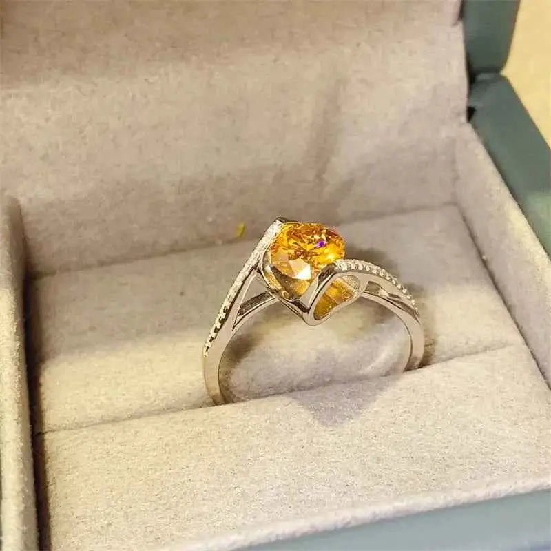 1 Carat Moissanite 925 Sterling Silver Ring - SmileBen