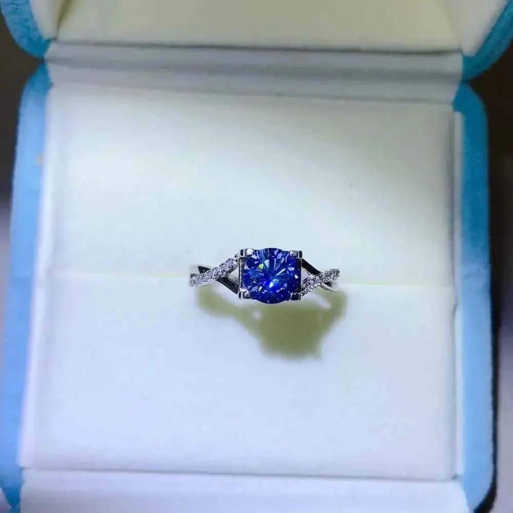 1 Carat Moissanite Crisscross 925 Sterling Silver Ring - SmileBen