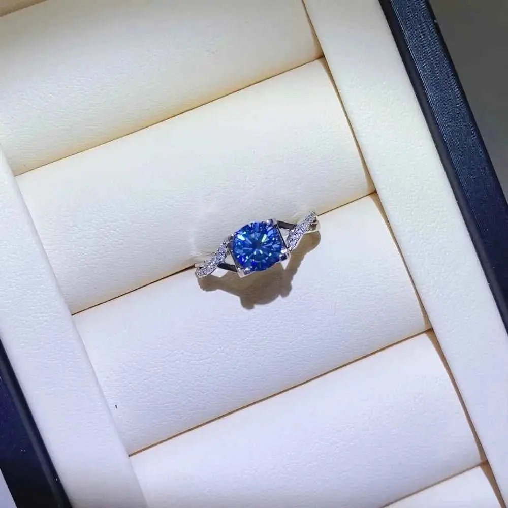 1 Carat Moissanite Crisscross 925 Sterling Silver Ring - SmileBen