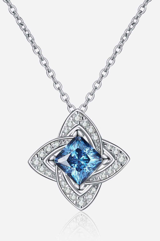 1 Carat Moissanite Floral Pendant Necklace - SmileBen