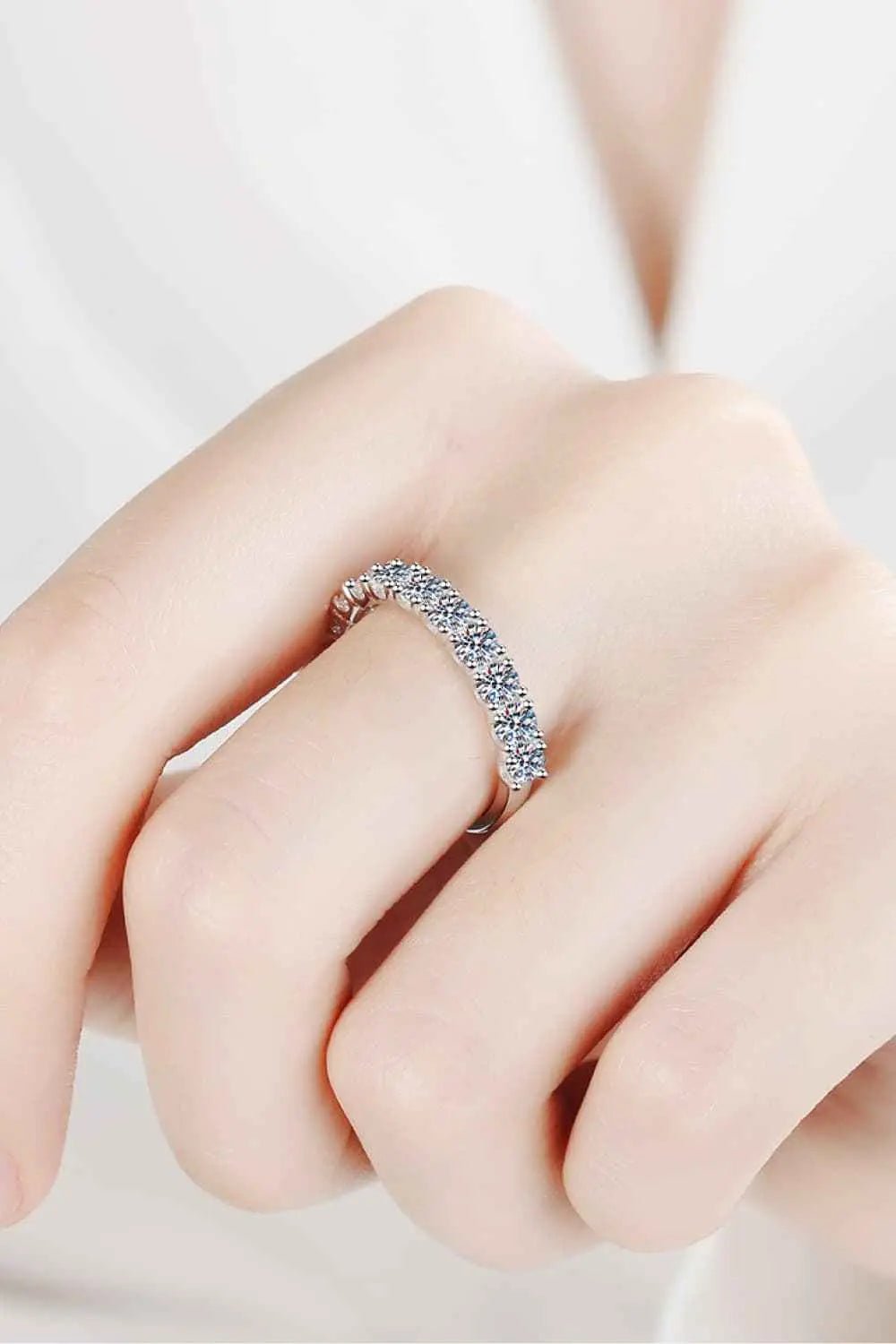 1 Carat Moissanite Half - Eternity Ring - SmileBen