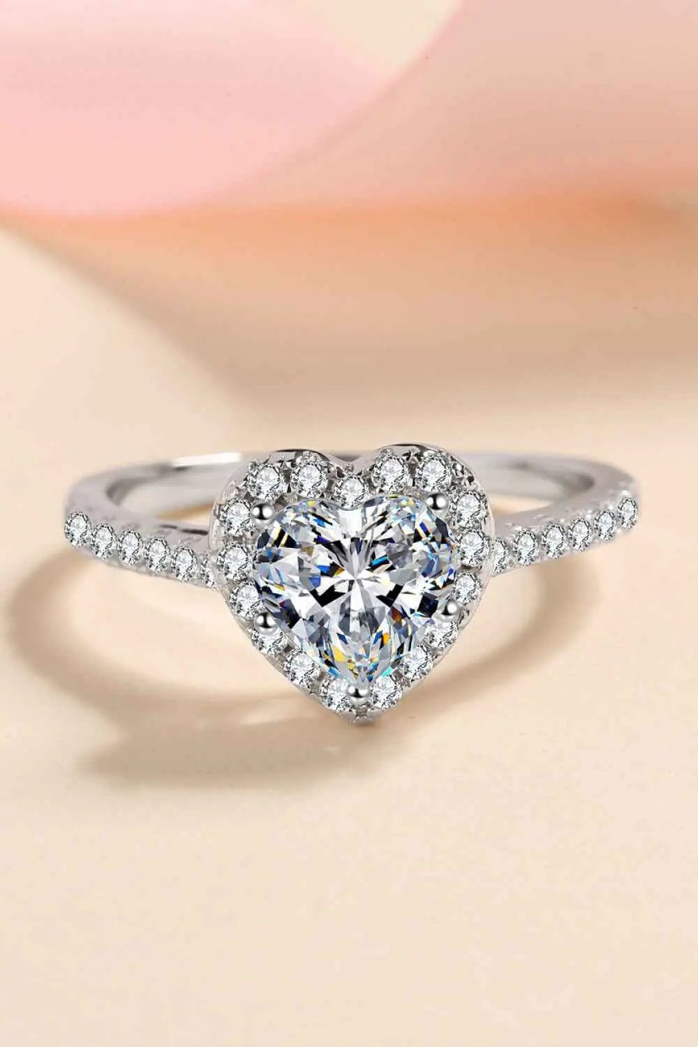 1 Carat Moissanite Heart - Shaped Ring - SmileBen
