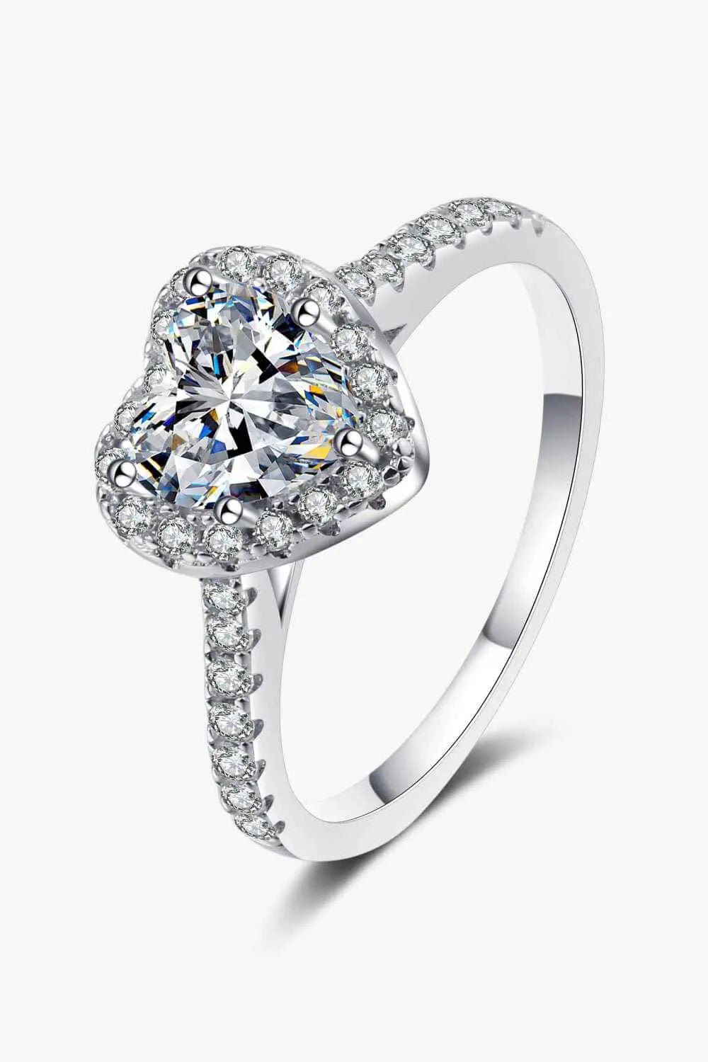1 Carat Moissanite Heart - Shaped Ring - SmileBen