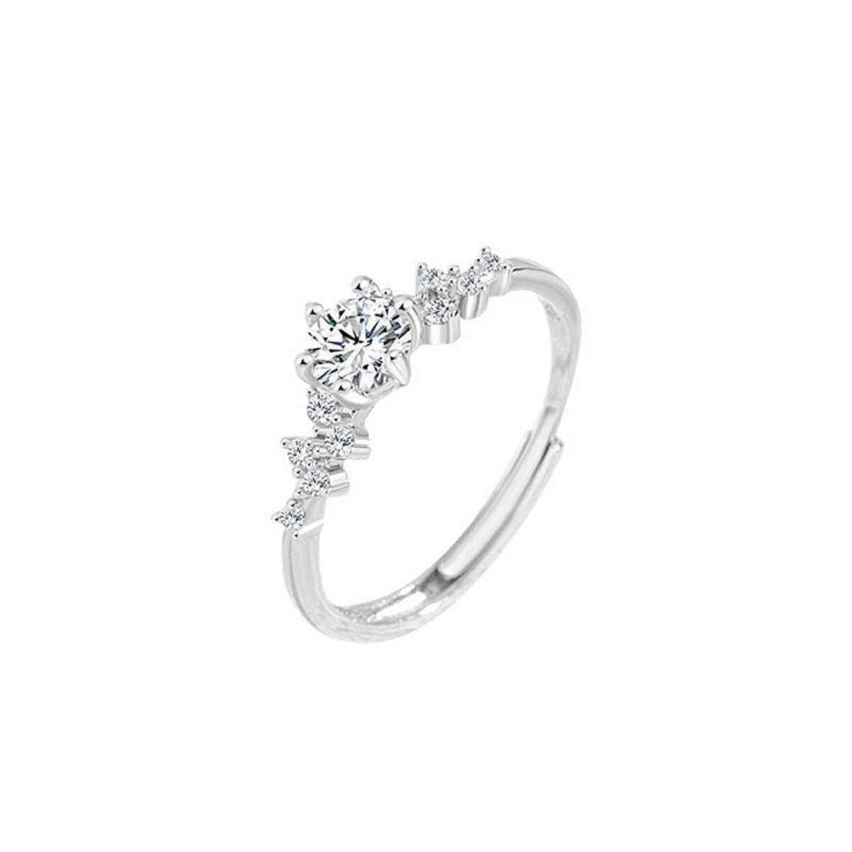 1 Carat Moissanite In 925 Sterling Silver Ring With Gift Box - SmileBen