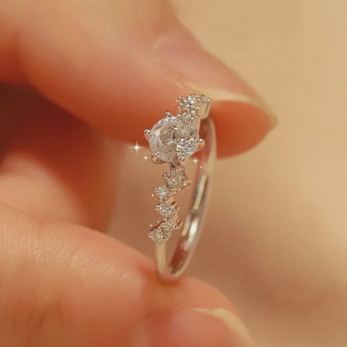 1 Carat Moissanite In 925 Sterling Silver Ring With Gift Box - SmileBen