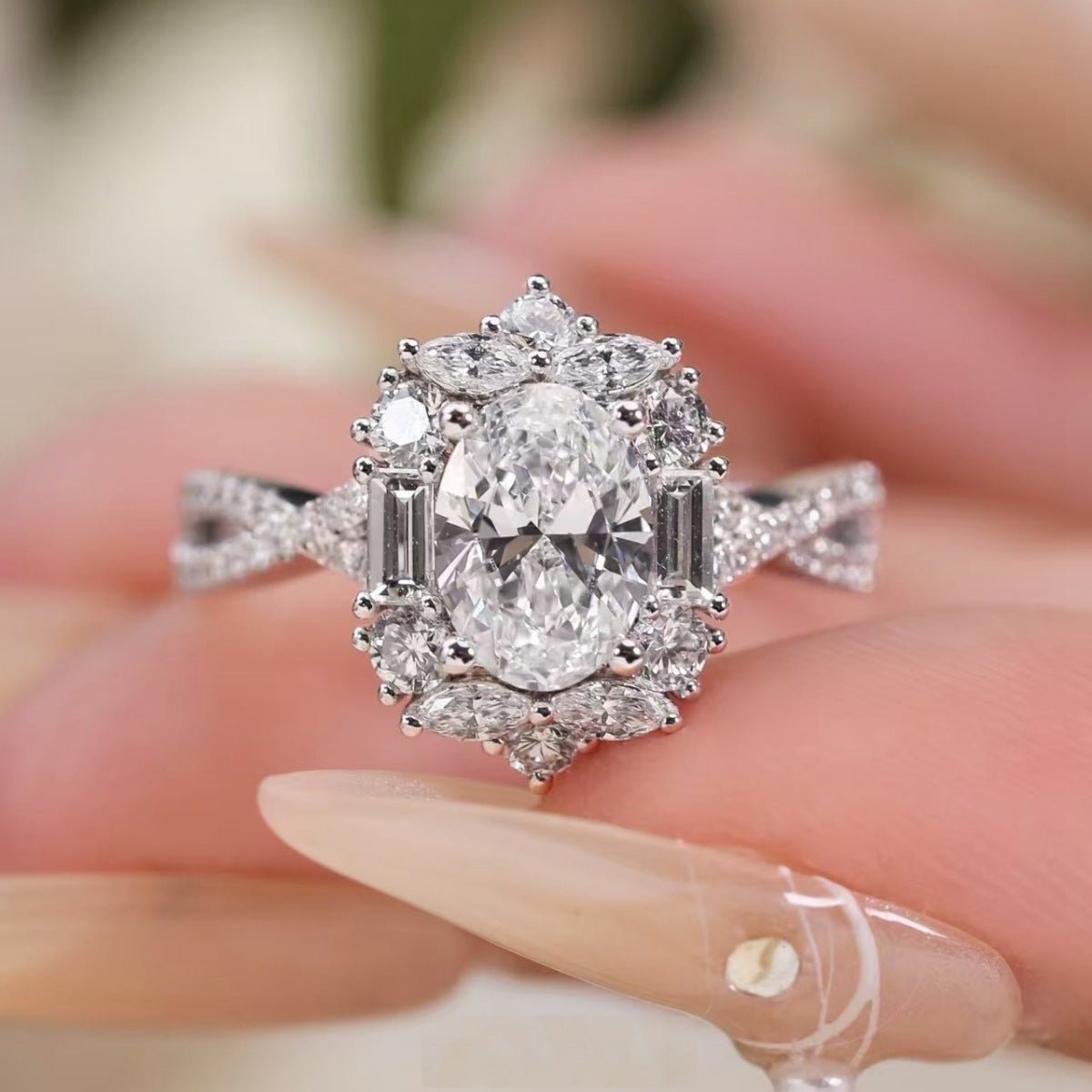 1 Carat Moissanite Ring 925 Sterling Silver With Certificate And Warranty - SmileBen