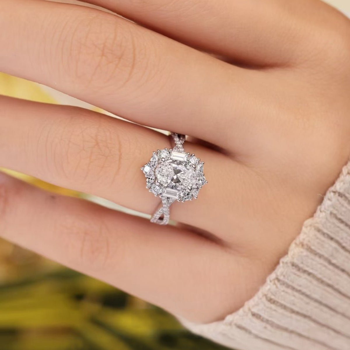 1 Carat Moissanite Ring 925 Sterling Silver With Certificate And Warranty - SmileBen
