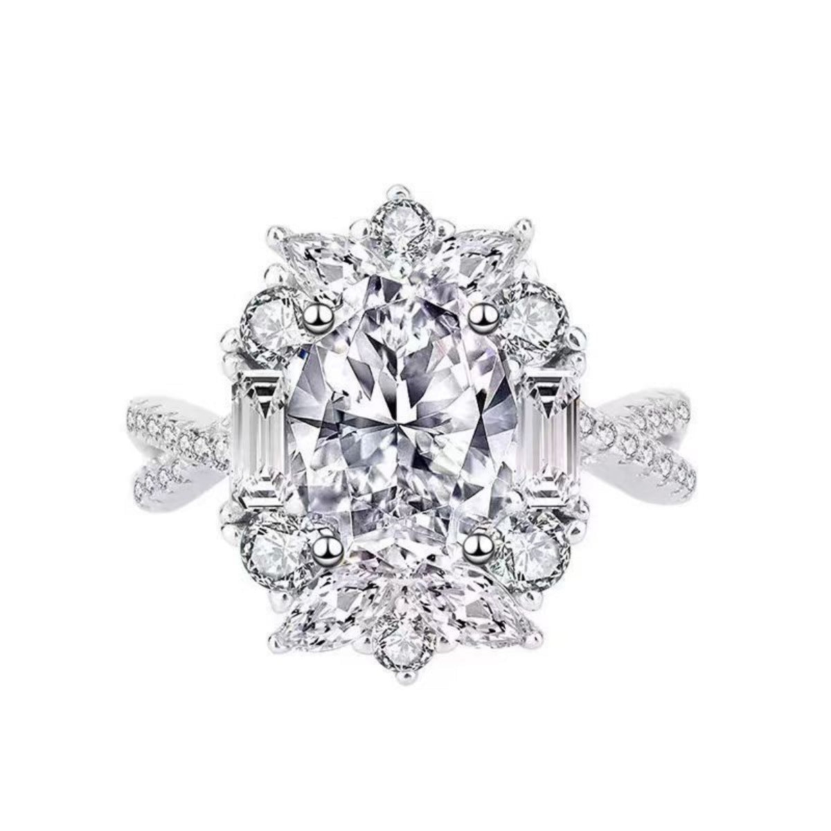 1 Carat Moissanite Ring 925 Sterling Silver With Certificate And Warranty - SmileBen