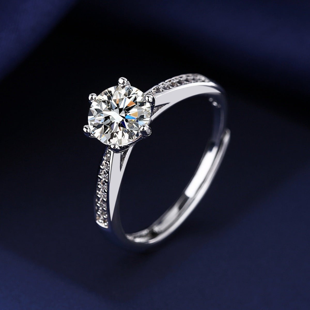1 Carat Moissanite Ring 925 Sterling Silver With Gift Box - SmileBen