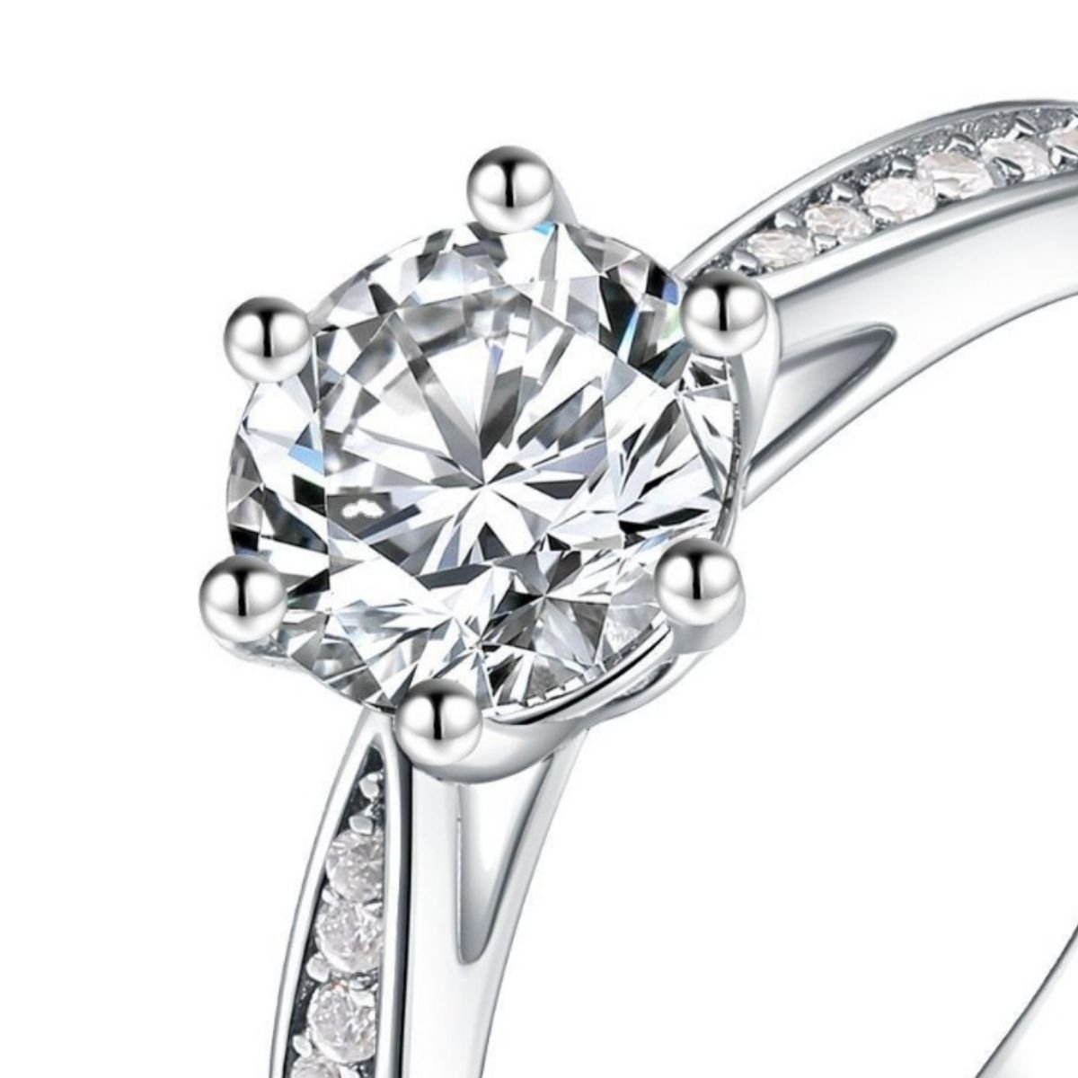 1 Carat Moissanite Ring 925 Sterling Silver With Gift Box - SmileBen