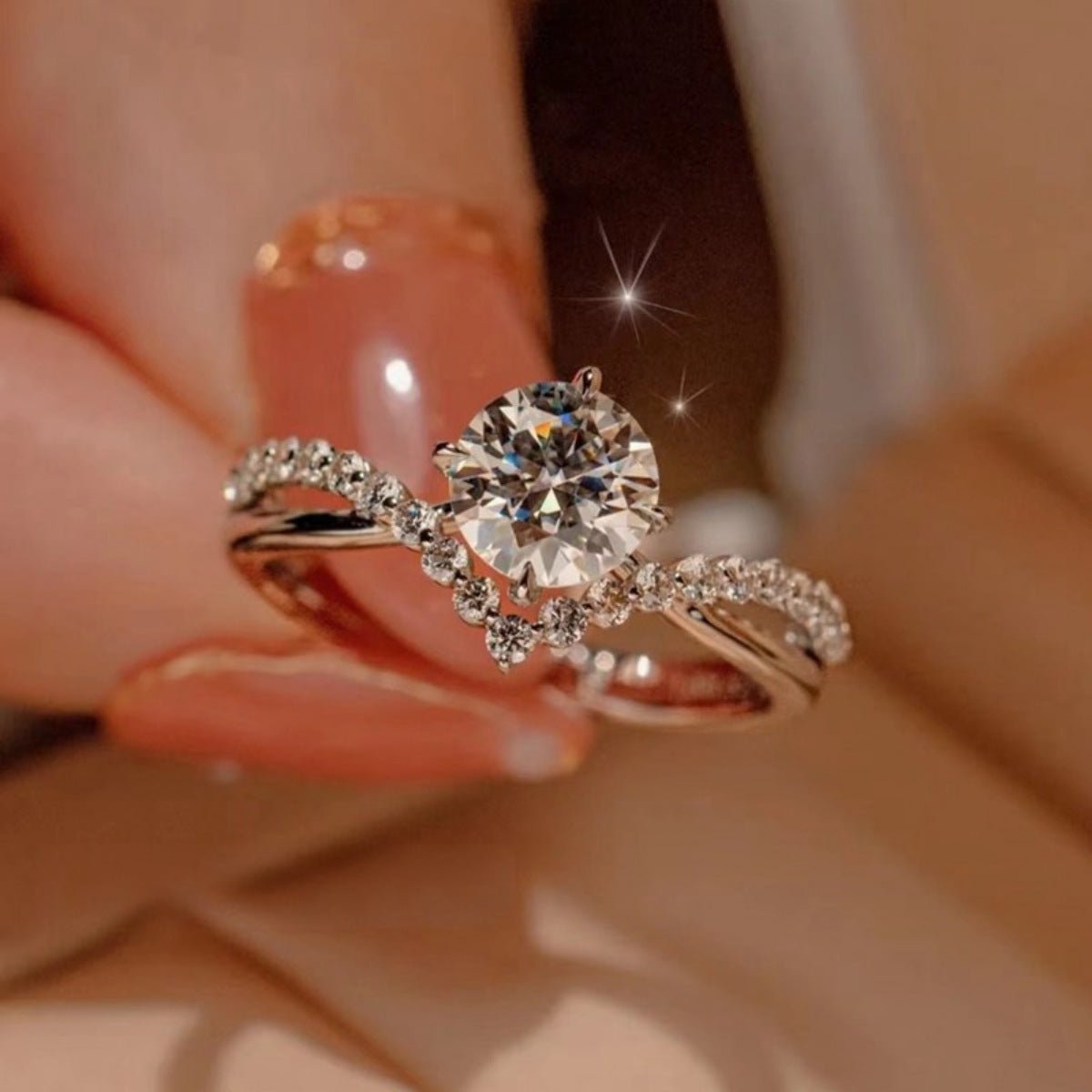 1 Carat Moissanite Ring In 925 Sterling Silver Certificate Included - SmileBen