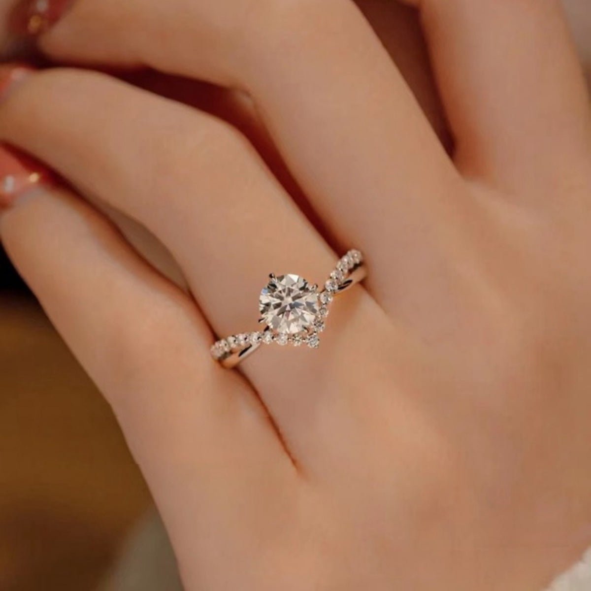 1 Carat Moissanite Ring In 925 Sterling Silver Certificate Included - SmileBen
