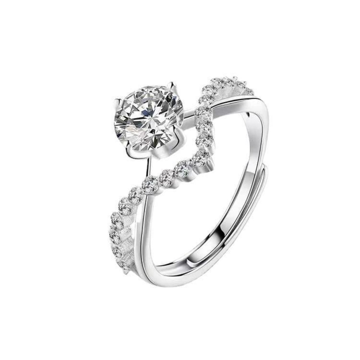 1 Carat Moissanite Ring In 925 Sterling Silver Certificate Included - SmileBen