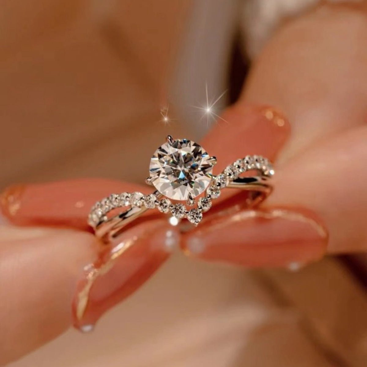 1 Carat Moissanite Ring In 925 Sterling Silver Certificate Included - SmileBen