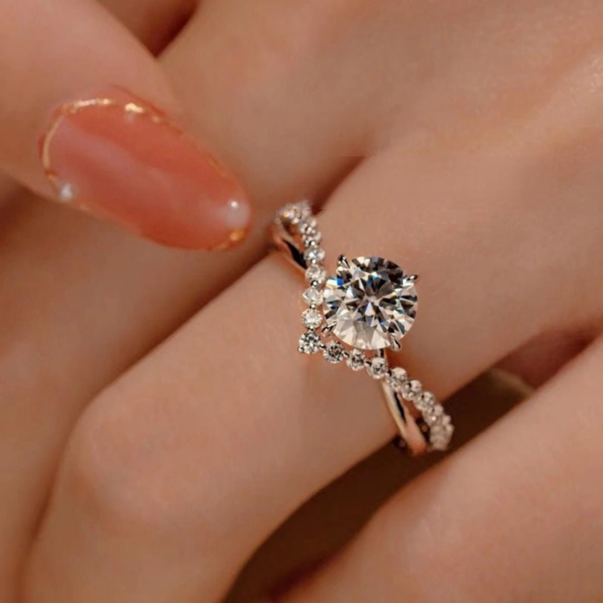 1 Carat Moissanite Ring In 925 Sterling Silver Certificate Included - SmileBen