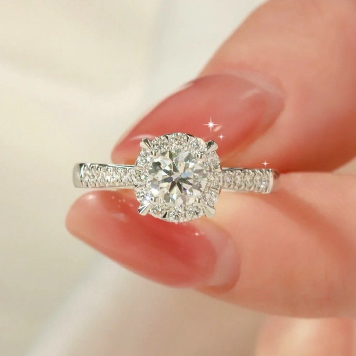 1 Carat Moissanite Ring In 925 Sterling Silver Jewelry - SmileBen