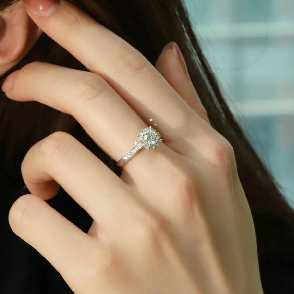 1 Carat Moissanite Ring In 925 Sterling Silver Jewelry - SmileBen