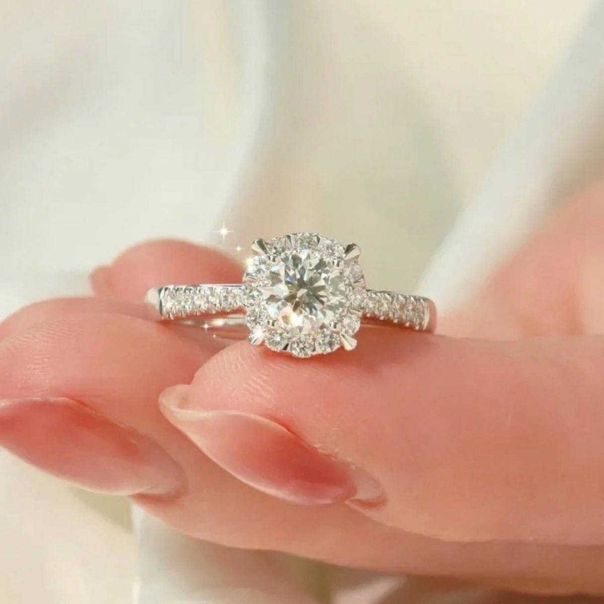 1 Carat Moissanite Ring In 925 Sterling Silver Jewelry - SmileBen