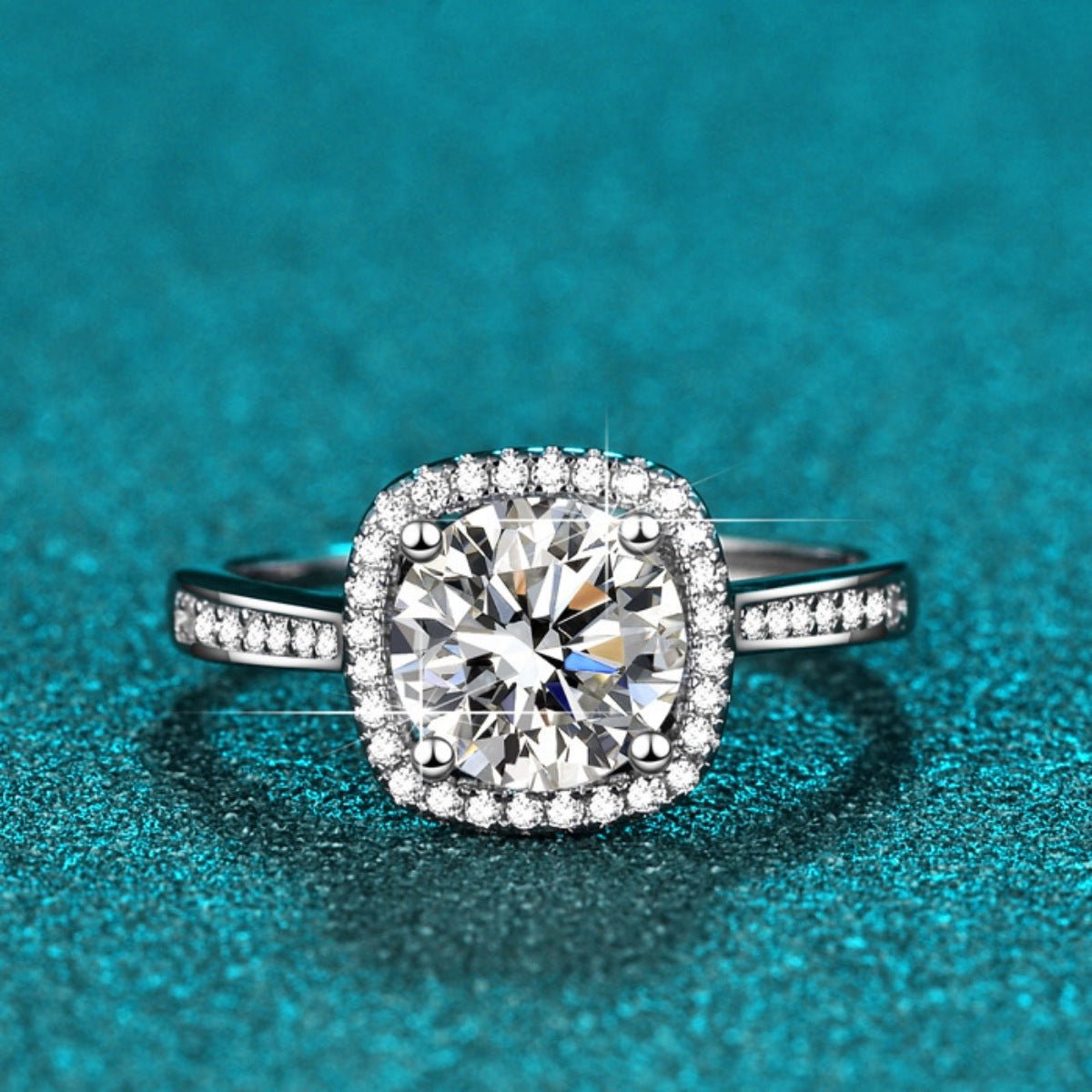 1 Carat Moissanite Ring In 925 Sterling Silver With Box And Certificate - SmileBen