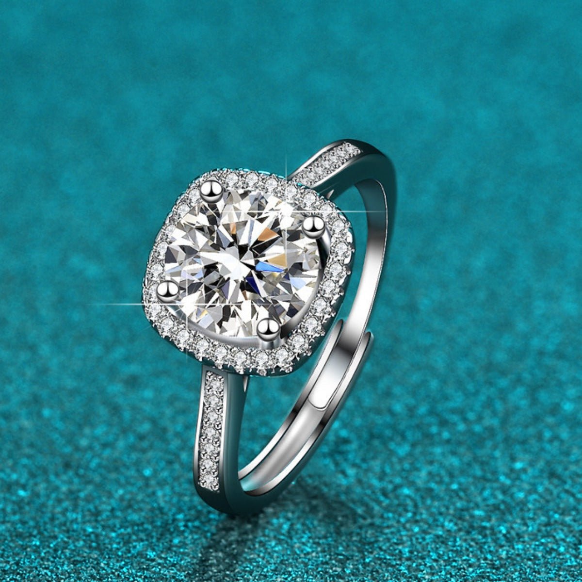 1 Carat Moissanite Ring In 925 Sterling Silver With Box And Certificate - SmileBen