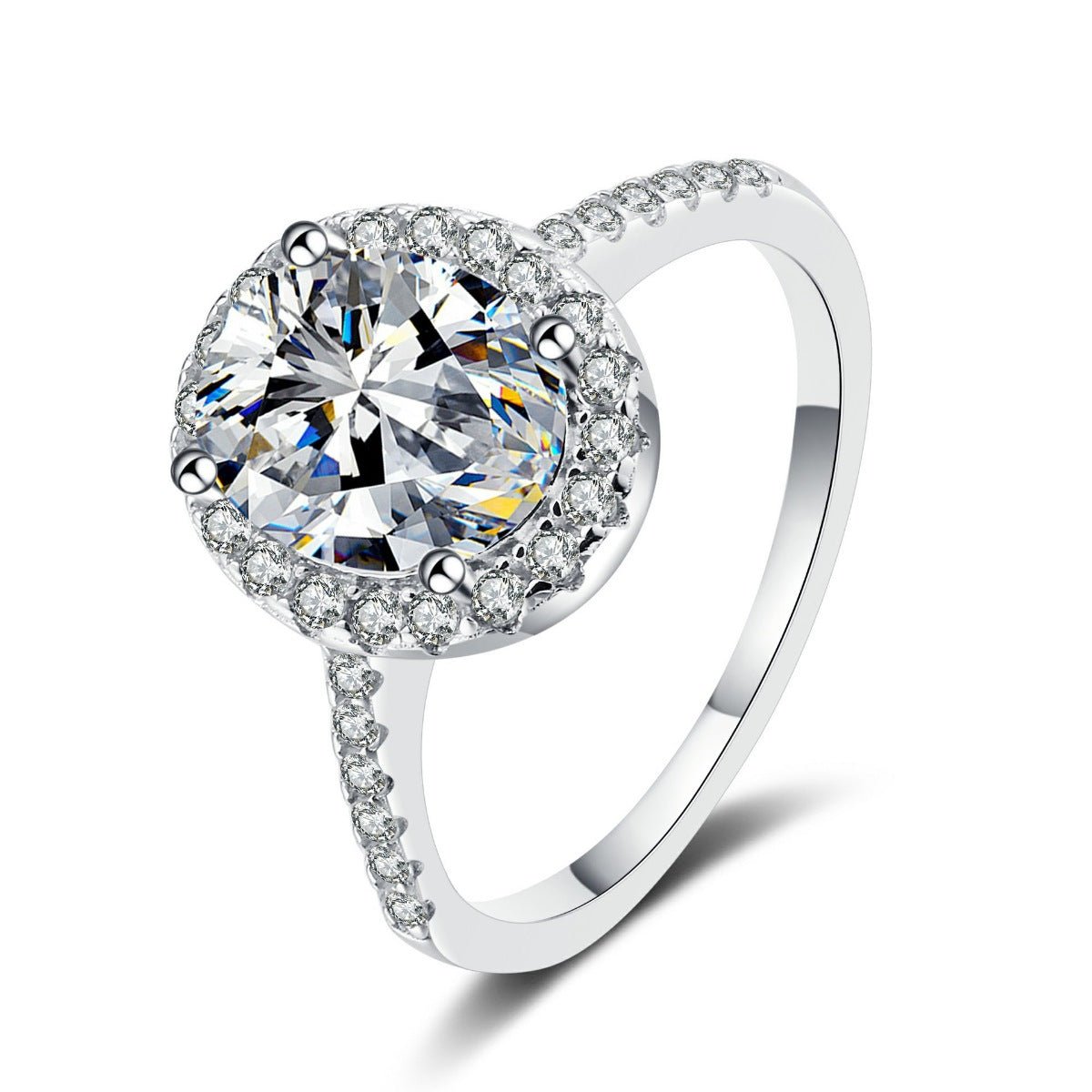 1 Carat Moissanite Ring in 925 Sterling Silver with Box and Certificate - SmileBen