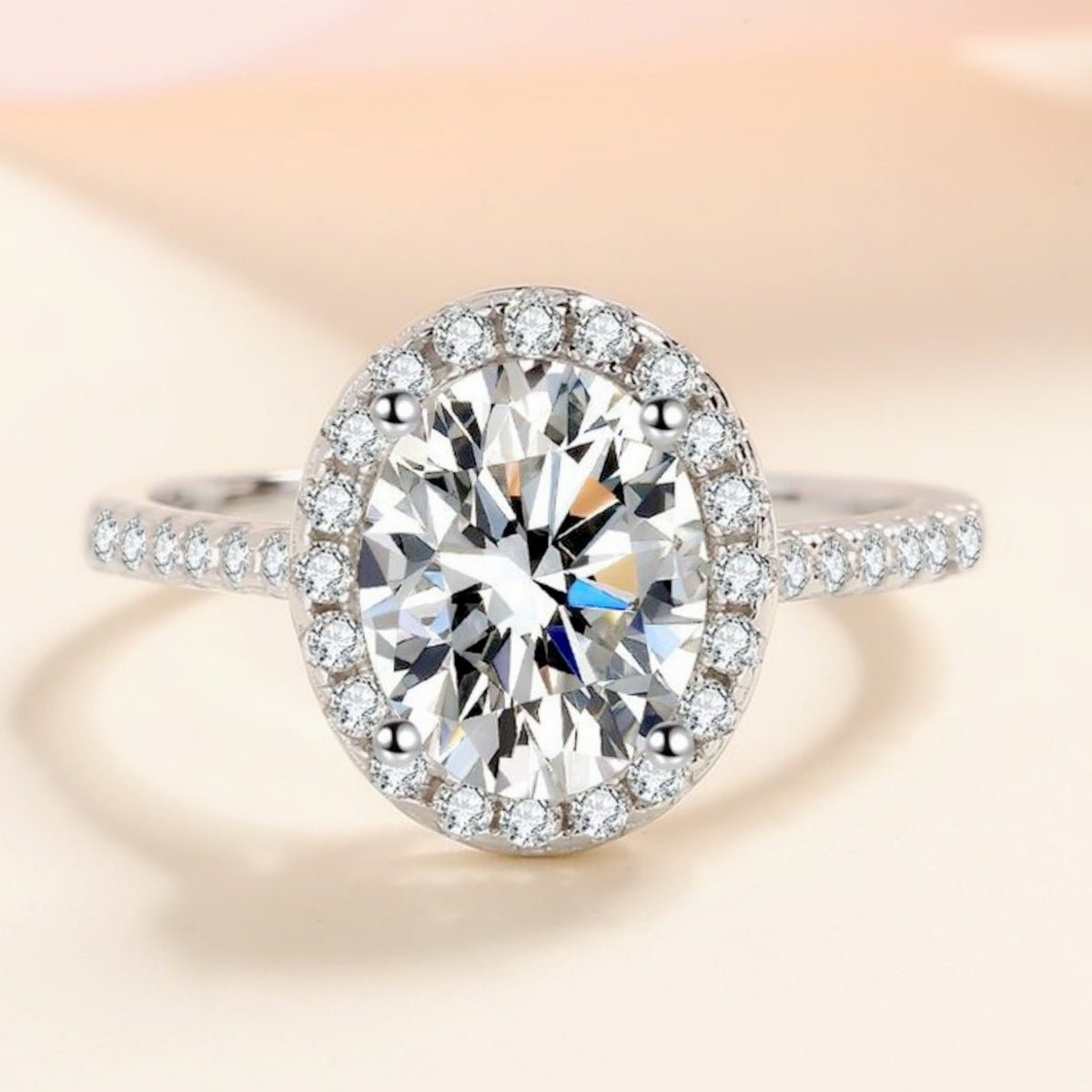 1 Carat Moissanite Ring in 925 Sterling Silver with Box and Certificate - SmileBen