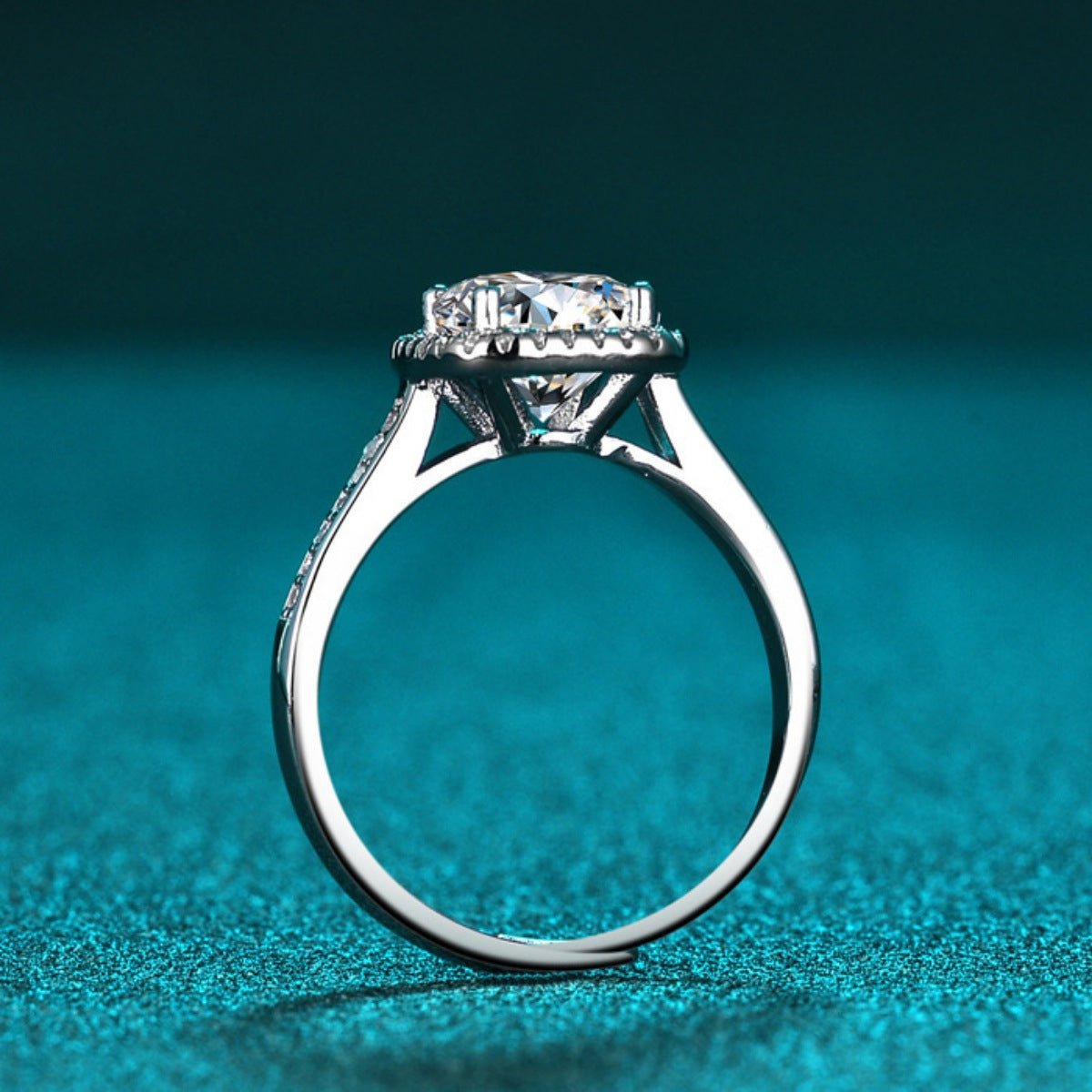 1 Carat Moissanite Ring In 925 Sterling Silver With Box And Certificate - SmileBen