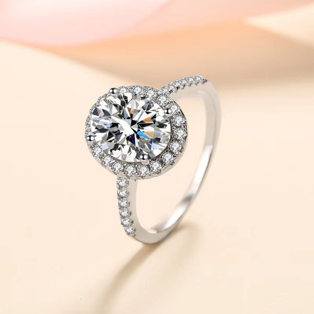 1 Carat Moissanite Ring in 925 Sterling Silver with Box and Certificate - SmileBen
