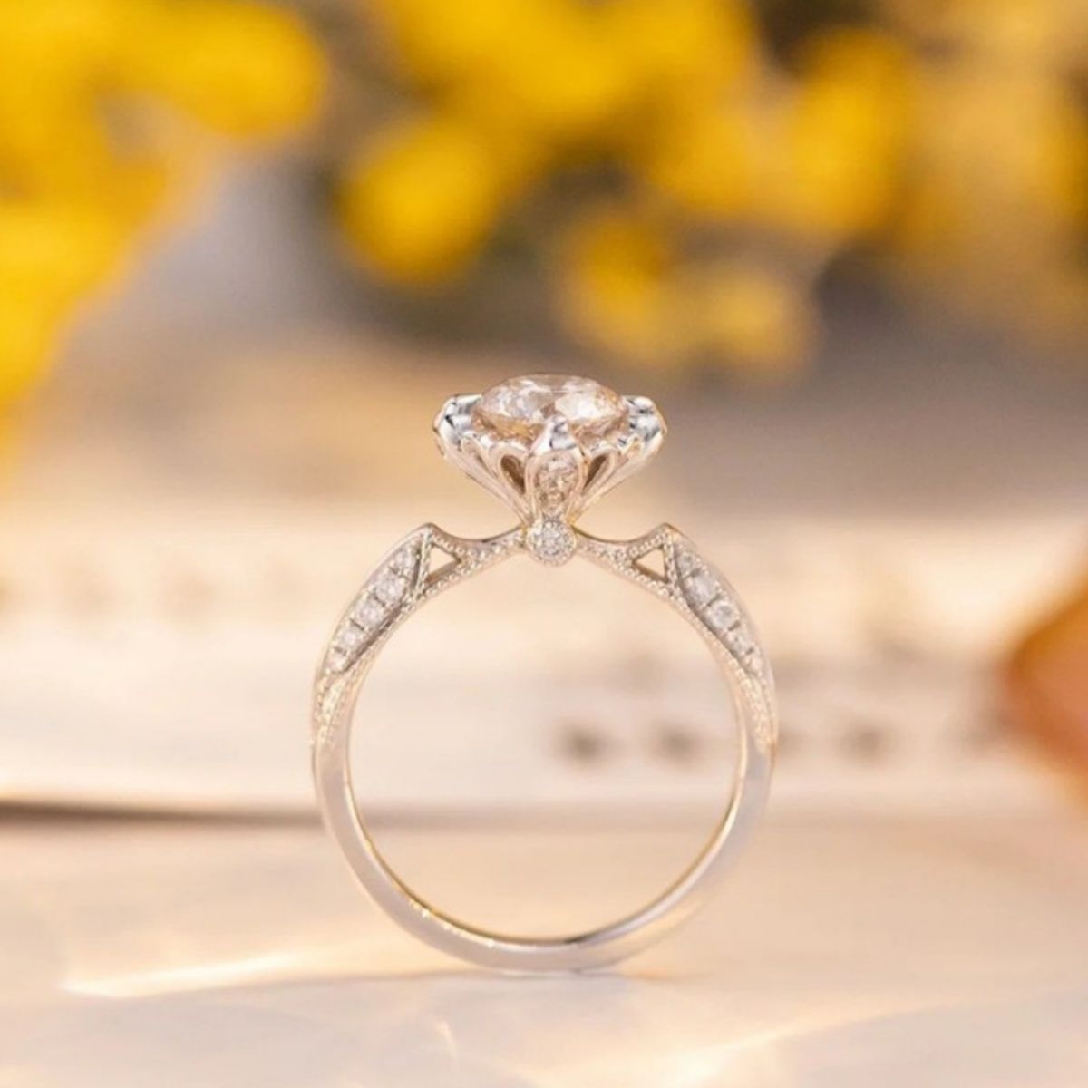 1 Carat Moissanite Ring In 925 Sterling Silver With Gift Box - SmileBen