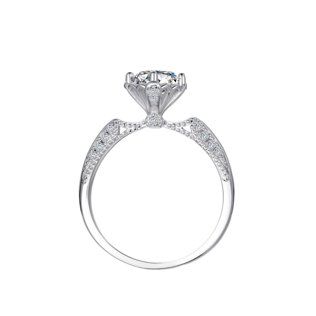 1 Carat Moissanite Ring In 925 Sterling Silver With Gift Box - SmileBen