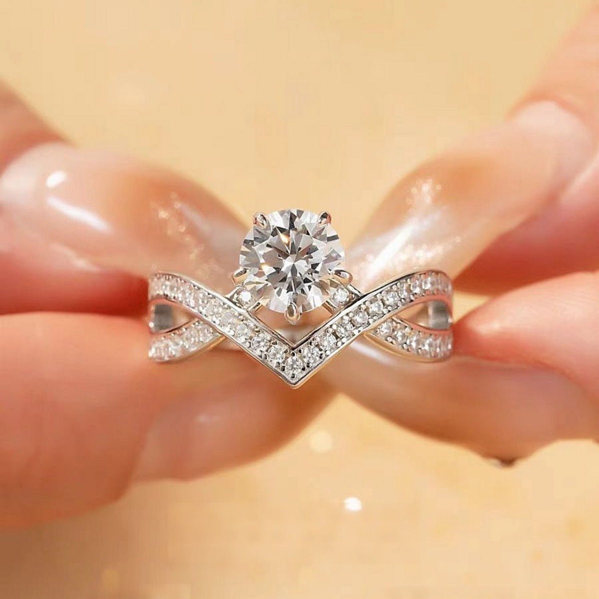 1 Carat Moissanite Ring In 925 Sterling Silver With Gift Box And Certificate - SmileBen
