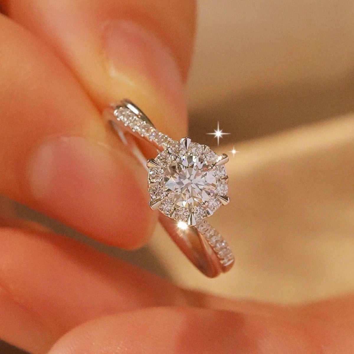 1 Carat Moissanite Ring In 925 Sterling Silver With Jewelry Box And Certificate - SmileBen