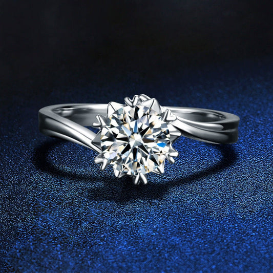 1 Carat Sterling Silver Moissanite Ring Certificate Box - SmileBen