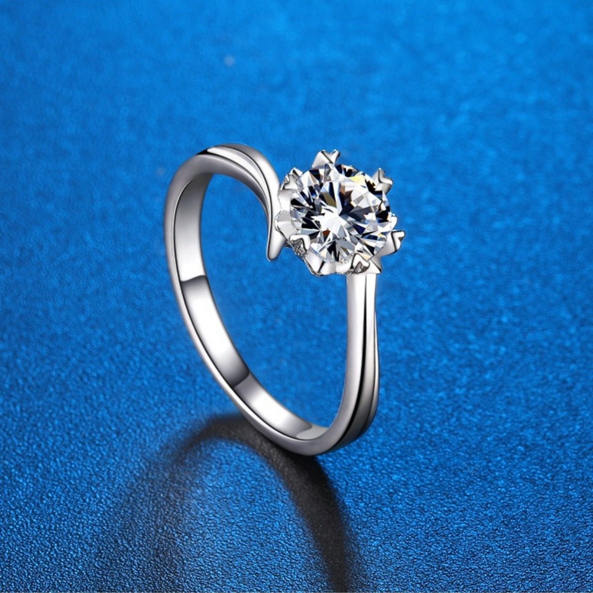 1 Carat Sterling Silver Moissanite Ring Certificate Box - SmileBen