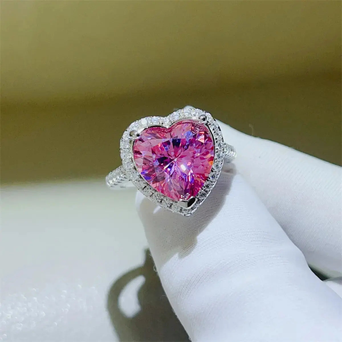 5 Carat Moissanite 925 Sterling Silver Heart Ring - SmileBen
